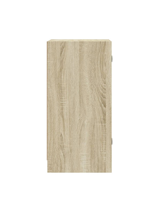 Wall Living Room Display Cabinet made of Particleboard with Glass Sonoma Oak 35x37x75.5cm