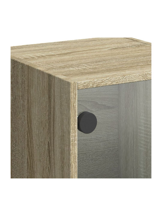 Wall Living Room Display Cabinet made of Particleboard with Glass Sonoma Oak 35x37x109cm