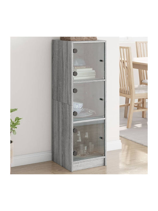 Wand Wohnzimmer Vitrine aus Spanplatte mit Glas Grey 35x37x109cm