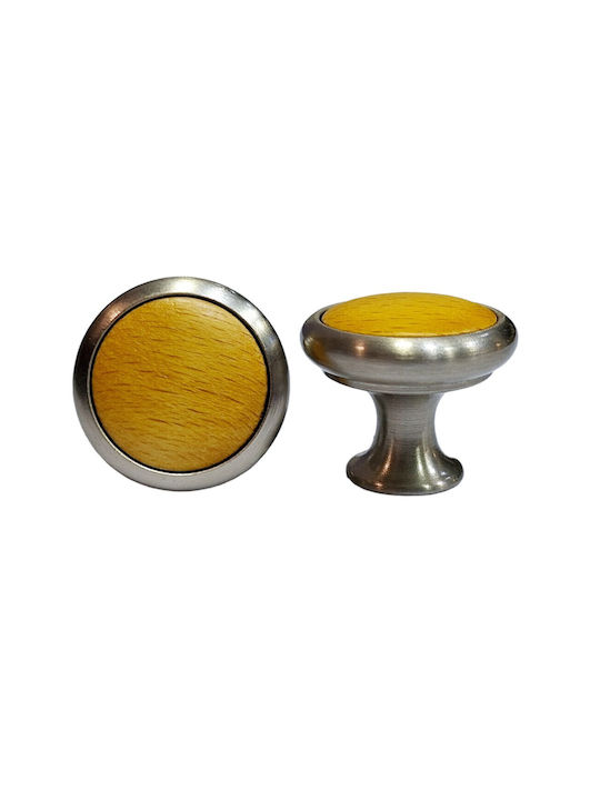 Gem Knopf Möbelgriff aus Metallisch & Zamak & Hölzernes Nickel matt 11782-000-MAU1 1Stück