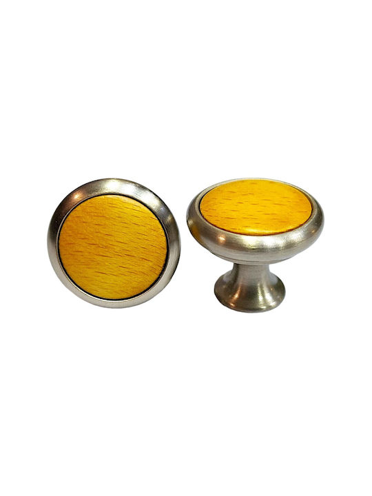 Gem Knopf Möbelgriff aus Metallisch & Zamak & Hölzernes Nickel matt 11782-000-MAU1 1Stück
