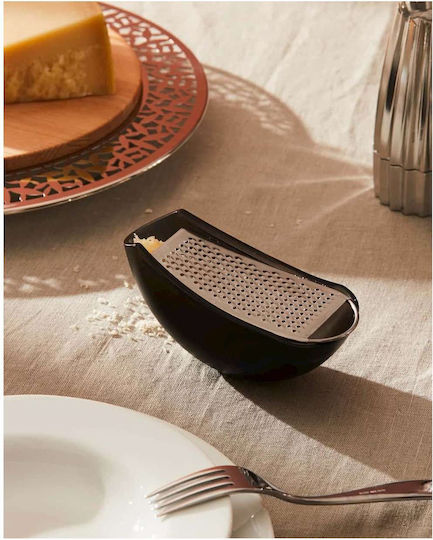 Alessi Käse Reibe mit Behälter Schwarz 15.3x7.5x6.7cm