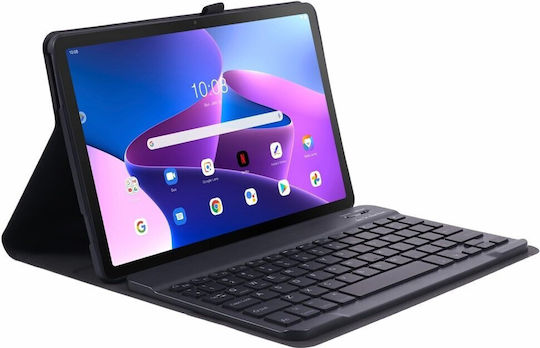 Flip Cover με Πληκτρολόγιο στα Αγγλικά US Μαύρη (Lenovo Tab M10 Plus Gen 3 TB-125F TB-128F)