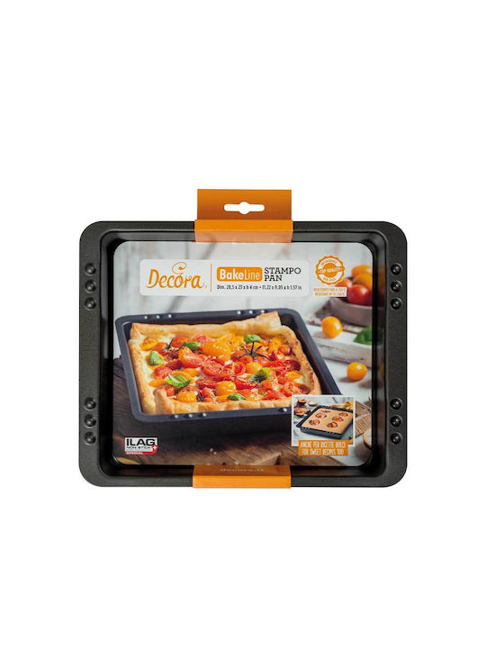 Decora Stainless Steel Rectangular Baking Pan with Non-stick Coating Black 23x28.5cm