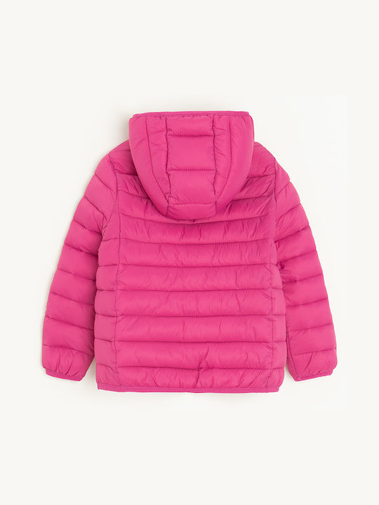 Kids Casual Short Coat with Hood Pink