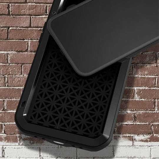 Love Mei Umschlag Rückseite Metallisch Schwarz (iPhone 13 Pro)