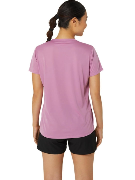 ASICS Γυναικεία Αθλητική Μπλούζα Κοντομάνικη Ροζ