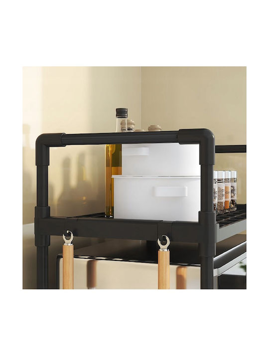 Βάση για Φούρνο Μικροκυμάτων Μεταλλική 48x32x49εκ. Μαύρη