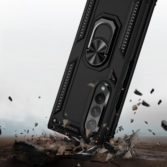 Erbord Umschlag Rückseite Metallisch Schwarz (Samsung Galaxy Z Fold3 5G)