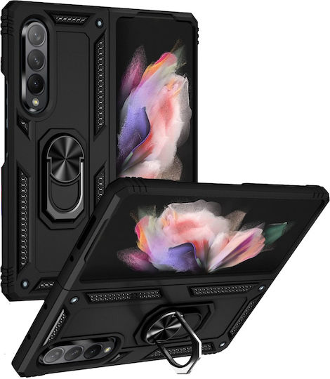 Erbord Umschlag Rückseite Metallisch Schwarz (Samsung Galaxy Z Fold3 5G)