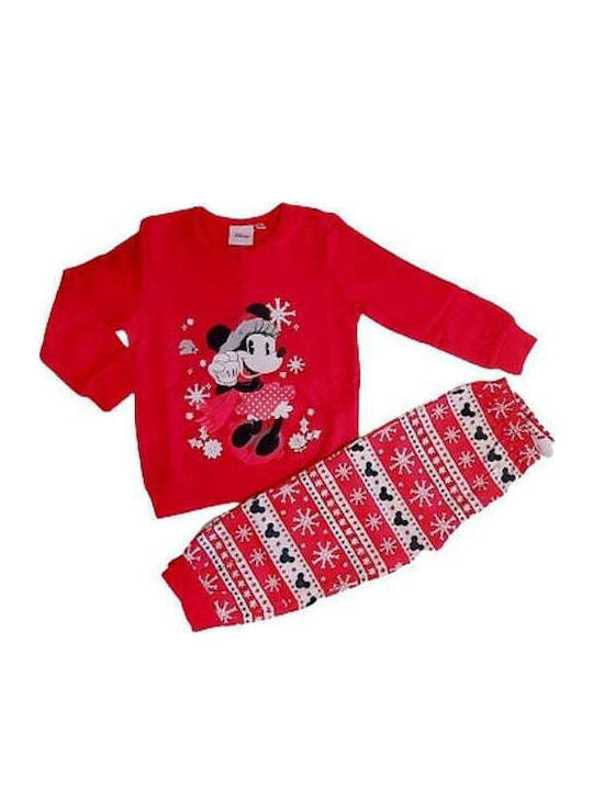 Minnie Mouse Kinder Schlafanzug Winterlich Rot