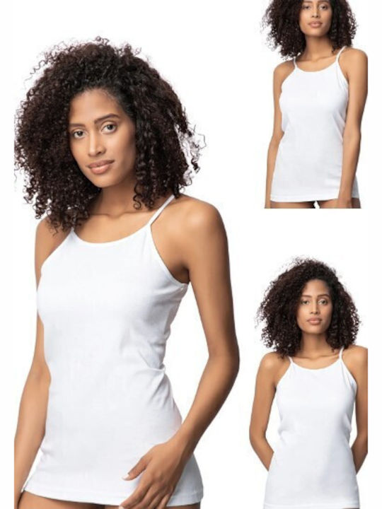 Donex Women's T-Shirt with Spaghetti Strap White 2Pack