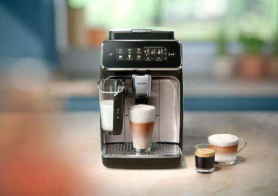 Philips Серия 3300 Автоматична Еспресо Кафемашина 1500W Налягане 15bar за Капучино с Мелачка Черна EP3349/70