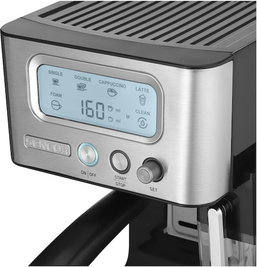 Sencor Μηχανή Espresso 1450W Πίεσης 15bar Ασημί SES 4090SS