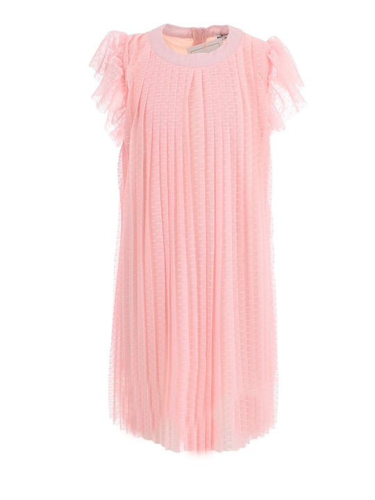 Evita Kids Dress Tulle Short Sleeve Pink