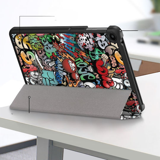 Graffiti Flip Cover Durabilă Multicoloră (Huawei MatePad SE 10.4 2022)
