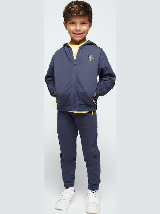 Kids Cardigan Cotton with Hood Dark Blue
