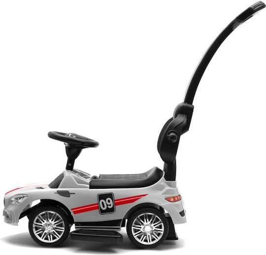 BabyMix Racer Up Mașină Ride On Cu Mâner Pentru Părinți Pentru 12+ Luni Albă