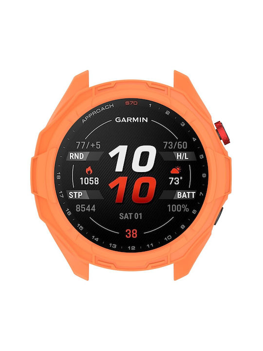Silicone Case in Orange color for Garmin Approach S70 42mm