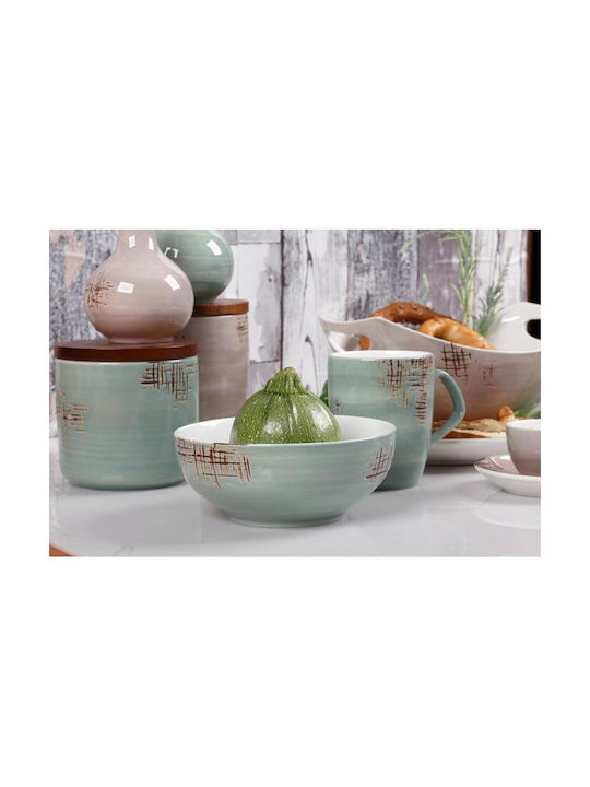 Cryspo Trio Country Οβάλ Πυρίμαχο Σκεύος από Πορσελάνη 37x37x10.2cm Green