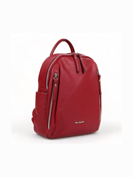 Pierre Cardin Leather Women's Bag Backpack Red