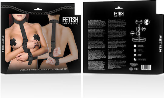 Fetish Submissive Σετ για Δέσιμο Λαιμού & Άκρων σε Μαύρο Χρώμα