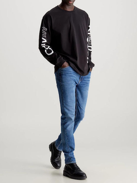 Ανδρικό Παντελόνι Τζιν με Slim Straight Εφαρμογή DenimBlue