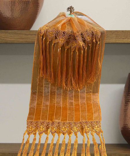 Linea Home Runner Elixir with Embroidery Orange 55x200cm