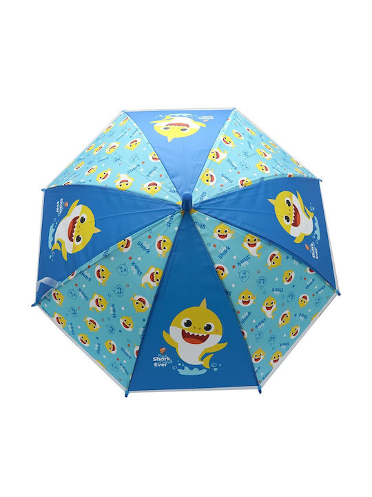 PinkFong Kinder Regenschirm Gebogener Handgriff Blau
