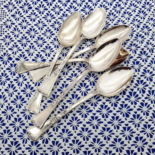 Savvas Design Spoon Set Dinner Metallic Silver 14cm 6pcs
