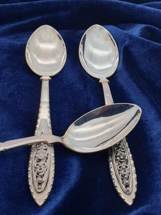 Savvas Design Löffelset Abendessen Metall Silber 14cm 6Stück