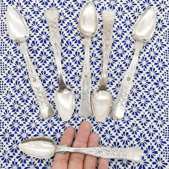 Savvas Design Set de Linguri Alimente Metalice Argintiu 16cm 6buc