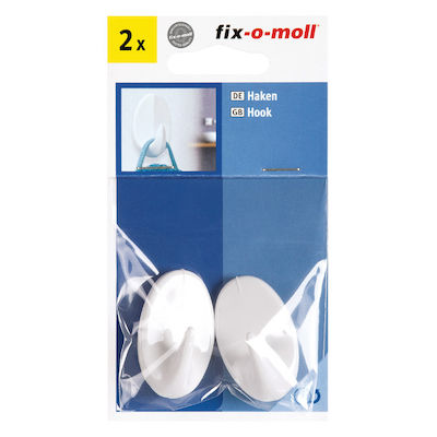 ArteLibre Plastic Hanger Kitchen Hook with Sticker White 2pcs 04011863