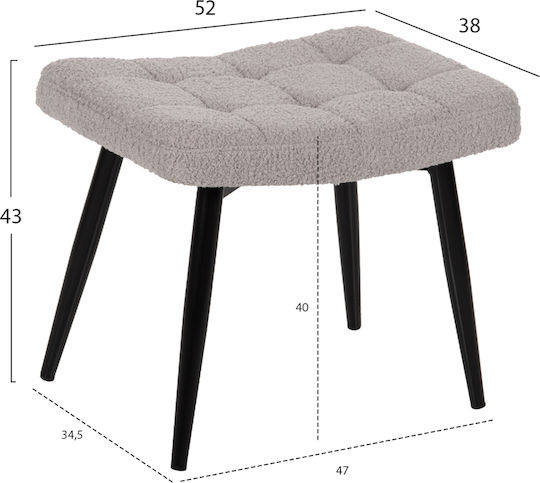 Fotoliu cu Puf Gri 70x74x105cm