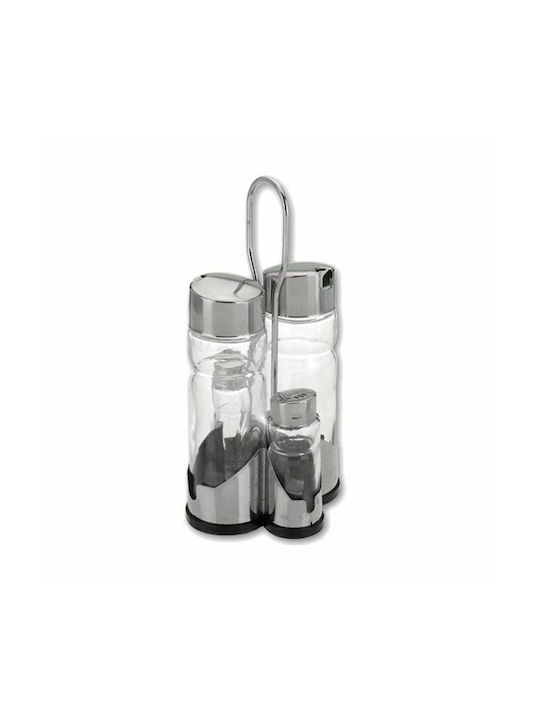 Cok Spain Oil & Vinegar Set with Salt & Pepper made of Stainless Steel with Flow