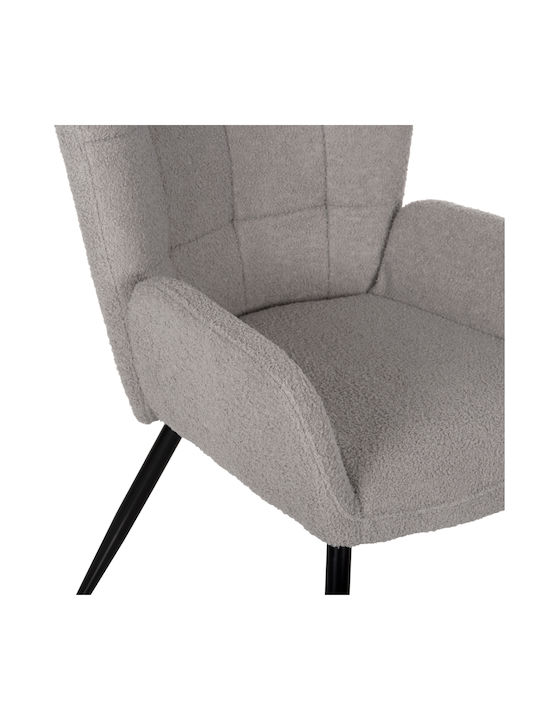 Armchair with Footstool Gray 70x74x105cm