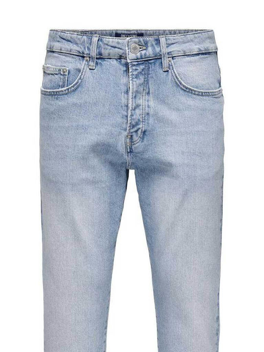 Ανδρικό Παντελόνι Τζιν με Relaxed Tapered Εφαρμογή Light Blue