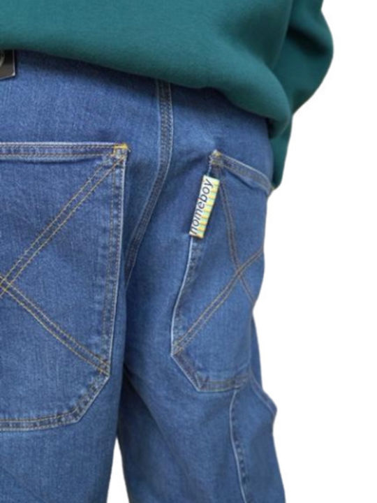 X-tra Men's Jeans Pants with Slim Baggy Fit Washed Blue