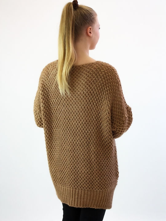 Brak Damen Langarm Pullover mit V-Ausschnitt Gold