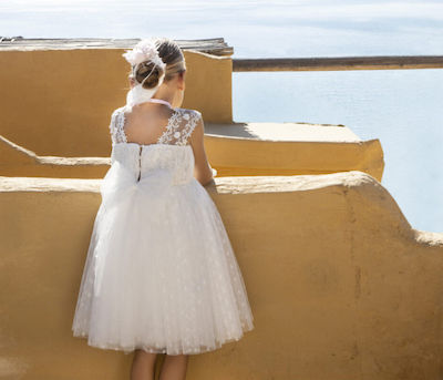 Baby Bloom White Tulle Baptism Dress