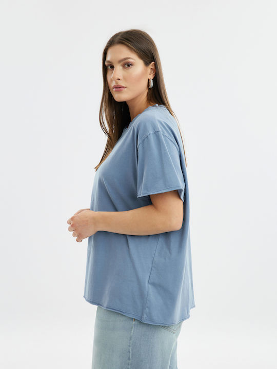 Mat Fashion Feminin Tricou Albastru