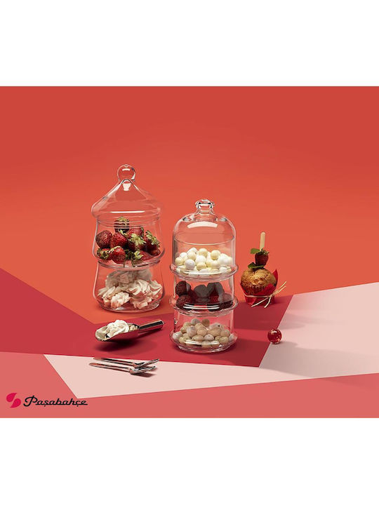 Espiel Patisserie Sticlă Platou pentru aperitive 3 niveluri 2 sloturi Transparentă Ø13xY26.1cm L11.5xl11.5xH26.1cm 1buc