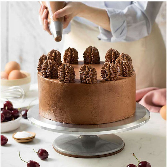 Decora Kuchenständer Metallisch mit Fuß Silber 31x31cm