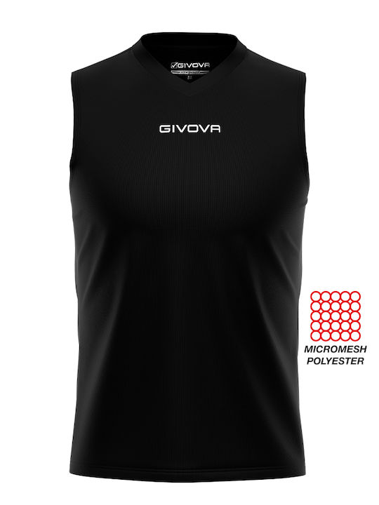 Givova One Smanicato Men's Sleeveless V Neck Blouse Black