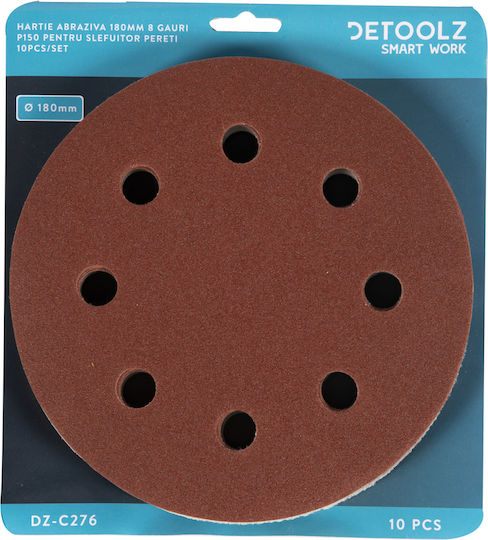 Detoolz Normales Schleifblatt K150 K150 180x180mm mit Löchern