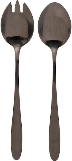 Atmosphera Metallic Serving Utensil Set Black 2pcs