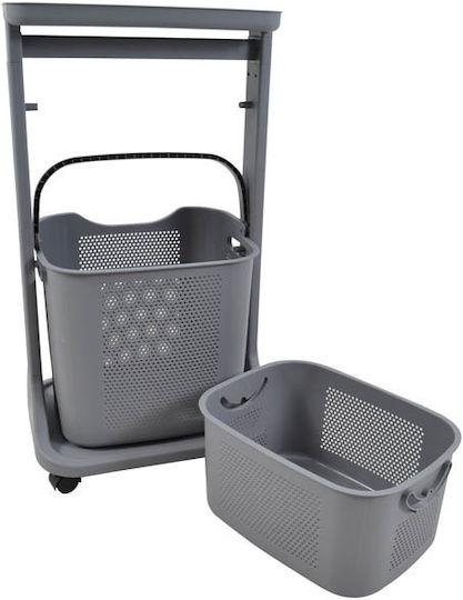 Ankor Plastic Kitchen Trolley 2 Tiers Gray 44x33x73cm