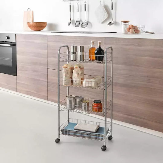 Metaltex Ascona Lebensmittelregal Metallisch 4 Ebenen Grau 41x26x86cm