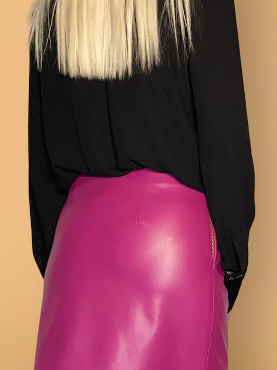Piele Mini Fustă Violet