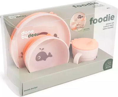 Done by Deer Feeding Set with Non-Slip Base Pink 3pcs